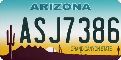 AZ license plate ASJ7386