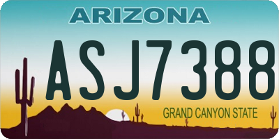 AZ license plate ASJ7388