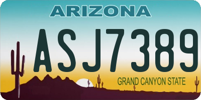 AZ license plate ASJ7389