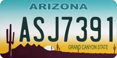 AZ license plate ASJ7391