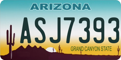 AZ license plate ASJ7393