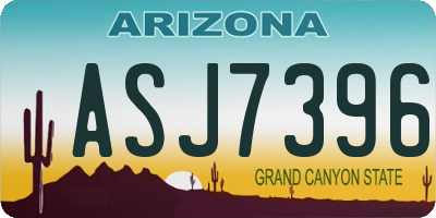 AZ license plate ASJ7396