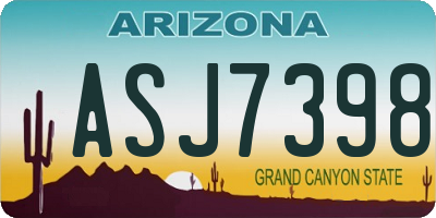 AZ license plate ASJ7398