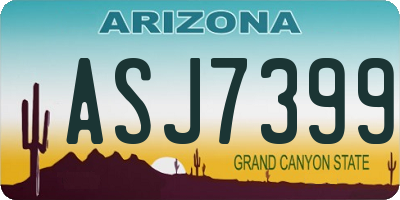 AZ license plate ASJ7399