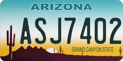 AZ license plate ASJ7402