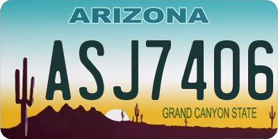 AZ license plate ASJ7406
