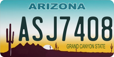 AZ license plate ASJ7408