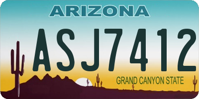 AZ license plate ASJ7412