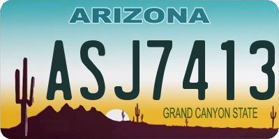 AZ license plate ASJ7413