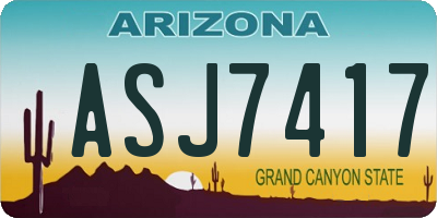AZ license plate ASJ7417