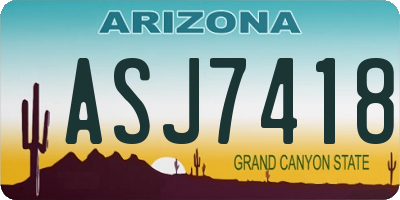 AZ license plate ASJ7418