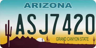 AZ license plate ASJ7420