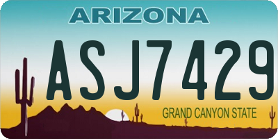 AZ license plate ASJ7429