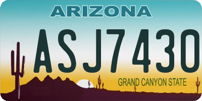 AZ license plate ASJ7430