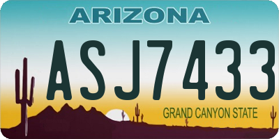 AZ license plate ASJ7433