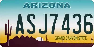 AZ license plate ASJ7436
