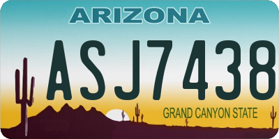 AZ license plate ASJ7438