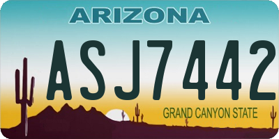 AZ license plate ASJ7442