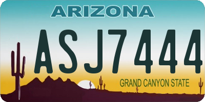 AZ license plate ASJ7444