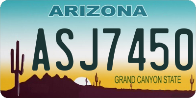 AZ license plate ASJ7450