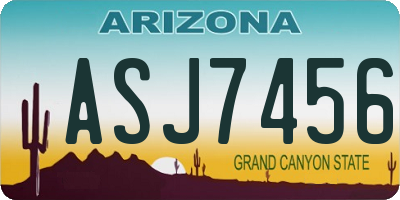 AZ license plate ASJ7456