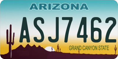 AZ license plate ASJ7462