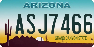AZ license plate ASJ7466