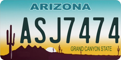 AZ license plate ASJ7474