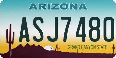 AZ license plate ASJ7480