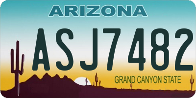 AZ license plate ASJ7482