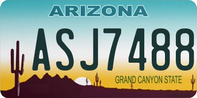 AZ license plate ASJ7488