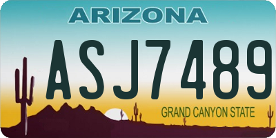 AZ license plate ASJ7489