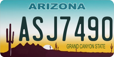 AZ license plate ASJ7490