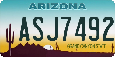 AZ license plate ASJ7492