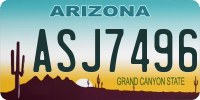 AZ license plate ASJ7496