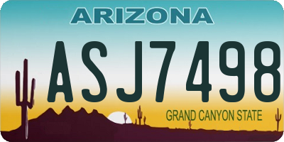 AZ license plate ASJ7498