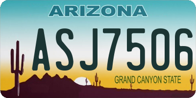 AZ license plate ASJ7506