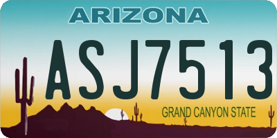 AZ license plate ASJ7513