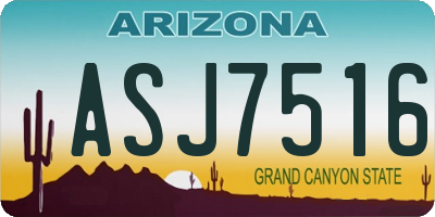 AZ license plate ASJ7516