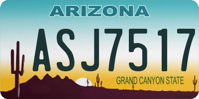 AZ license plate ASJ7517