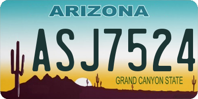 AZ license plate ASJ7524