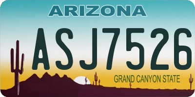 AZ license plate ASJ7526