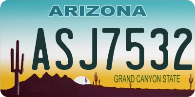 AZ license plate ASJ7532
