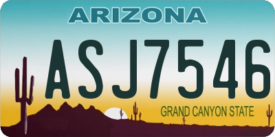 AZ license plate ASJ7546