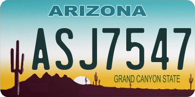 AZ license plate ASJ7547