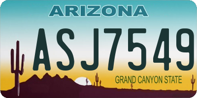 AZ license plate ASJ7549