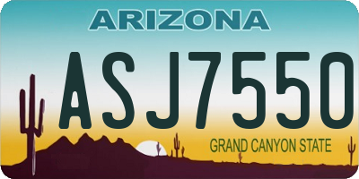 AZ license plate ASJ7550