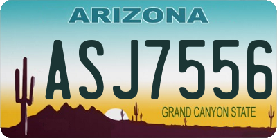 AZ license plate ASJ7556