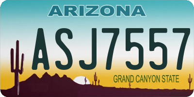 AZ license plate ASJ7557