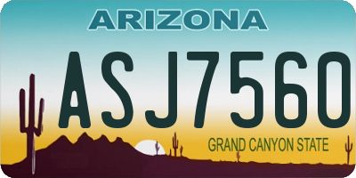 AZ license plate ASJ7560